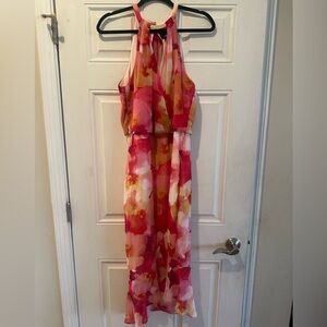 Xscape Pink and Orange Floral Maxi Dress